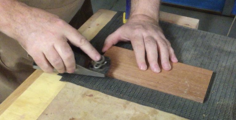 Jim planing some marri into shape.