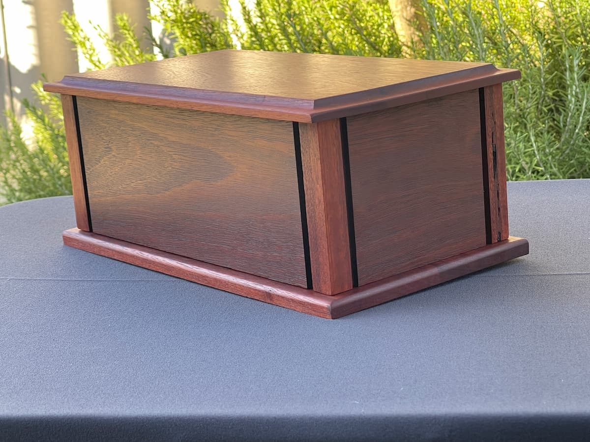 Solid Jarrah Urn - Handcrafted Western Australian Hardwood Memorial